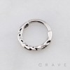 BRAIDED CHEVRON ETCHED NOTCH PATTERN 316L SURGICAL STEEL SEPTUM HINGED SEGMENT RING